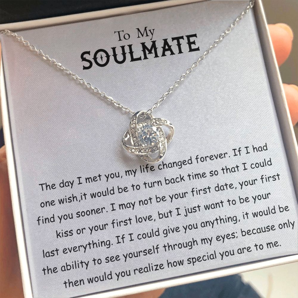 To My Soulmate Love Knot Necklace