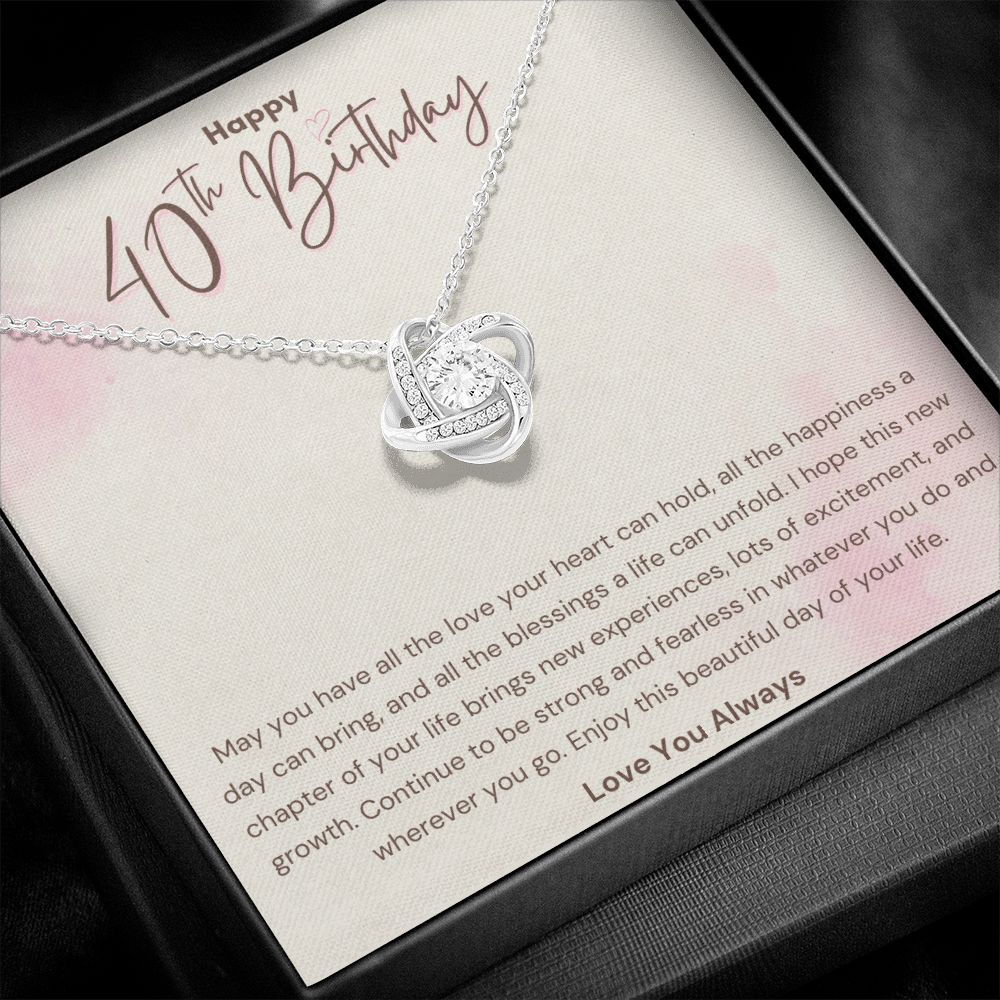 Happy 40th Birthday - New Chapter Love Knot Necklace