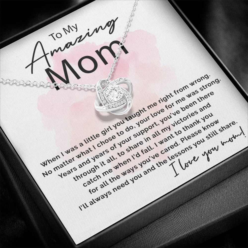 To My Amazing Mom - Thank You For All Love Knot Necklace