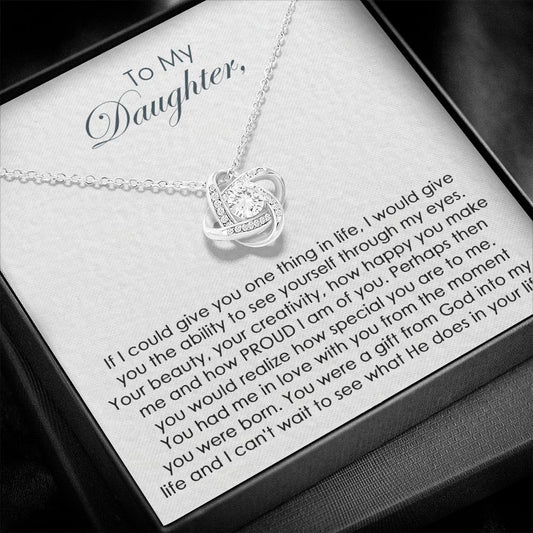 To My Daughter Necklaces From Mom, Daughter Necklace From Dad, Gifts For Daughters From Mothers, Father Daughter Gifts From Dad, Gifts For Daughter From Dad, Love Knot Necklaces For Daughter