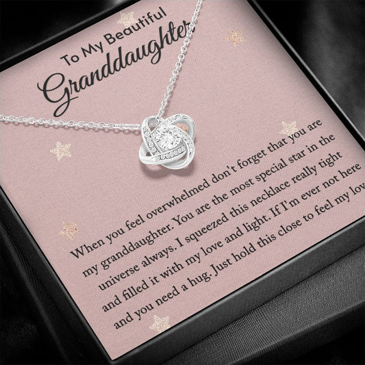 To My Granddaughter Necklace, Necklaces for Women Girls Love Knot Necklaces Gifts For Granddaughter From Grandma Grandpa With Message Card On Birthday Christmas Mothers Valentines Day Graduation Gift