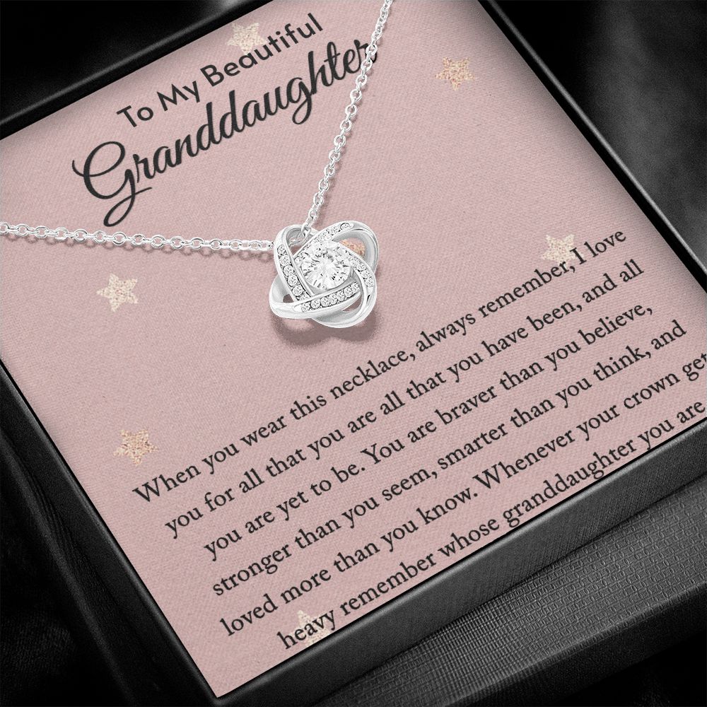 Granddaughter Necklace, To My Granddaughter, Granddaughter Gifts From Grandpa Grandma, Birthday Christmas Mothers Valentines Day Graduation Pendant Jewelry Gifts with Message Card and Gift Box