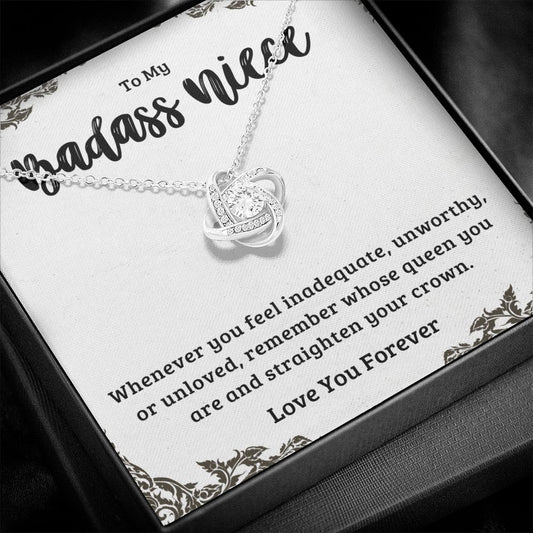 Best Gifts for Niece From Aunt Uncle, Love Knot Necklace Pendant for Women Girls & Teen, Sentimental Jewelry From Auntie Birthday Christmas Mothers Valentines Day