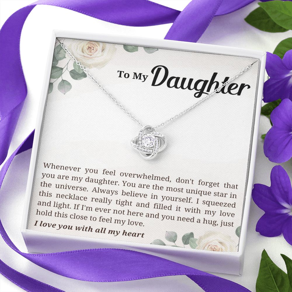 To My Daughter Necklace, Gift For Daughter From Mom, Gift From Dad To Daughter, Necklace For Daughters, Mothers Valentines Day Birthday Christmas Graduation Wedding Jewelry Gift For Teen Girls Women