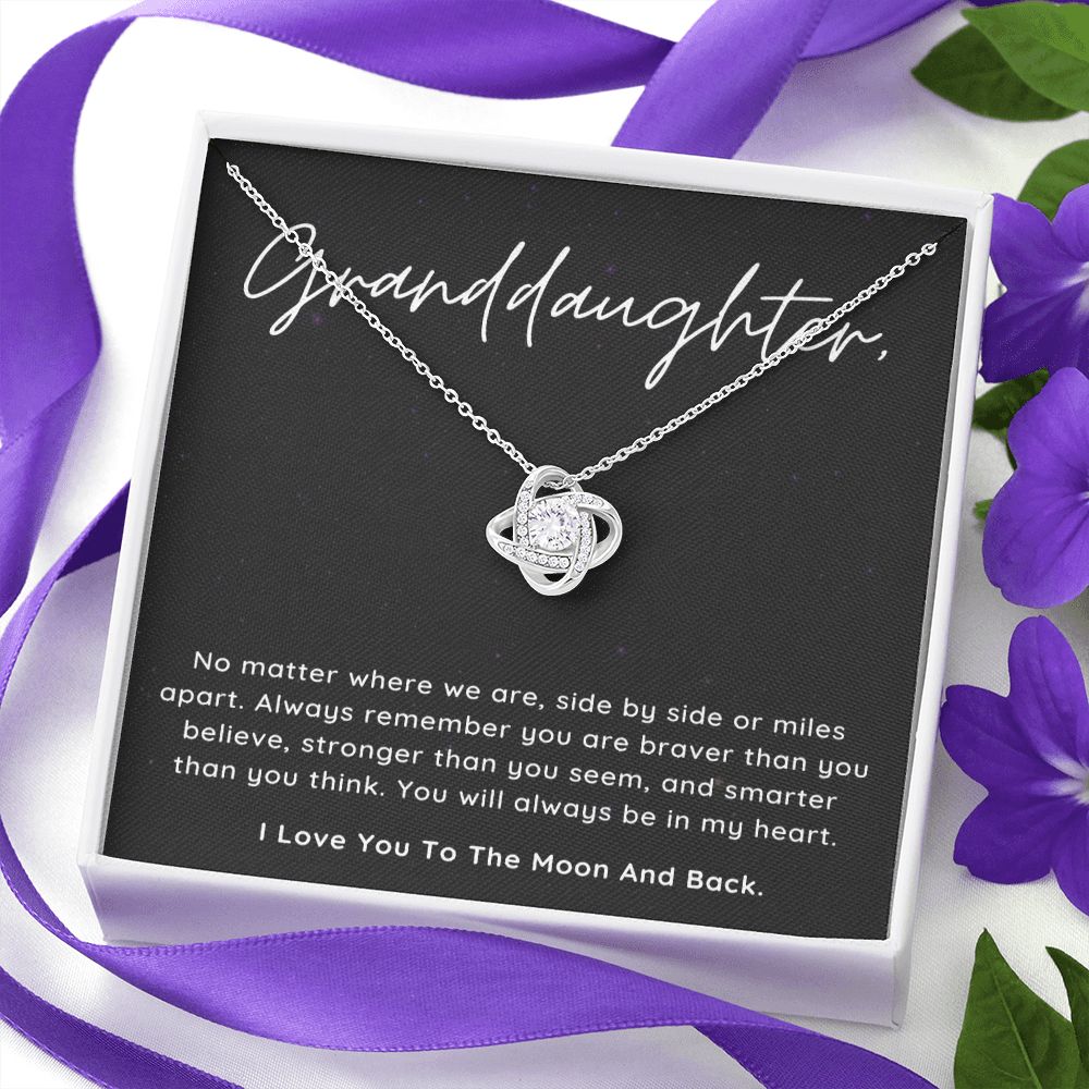 Granddaughter Necklace Gifts From Grandma Grandmother or Grandpa Grandfather To My Granddaughter Christmas Mothers Valentines Day Graduation Birthday Pendant Jewelry with Message Card and Gift Box