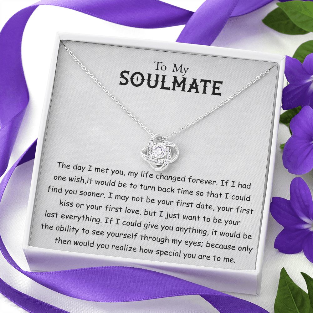 To My Soulmate Love Knot Necklace