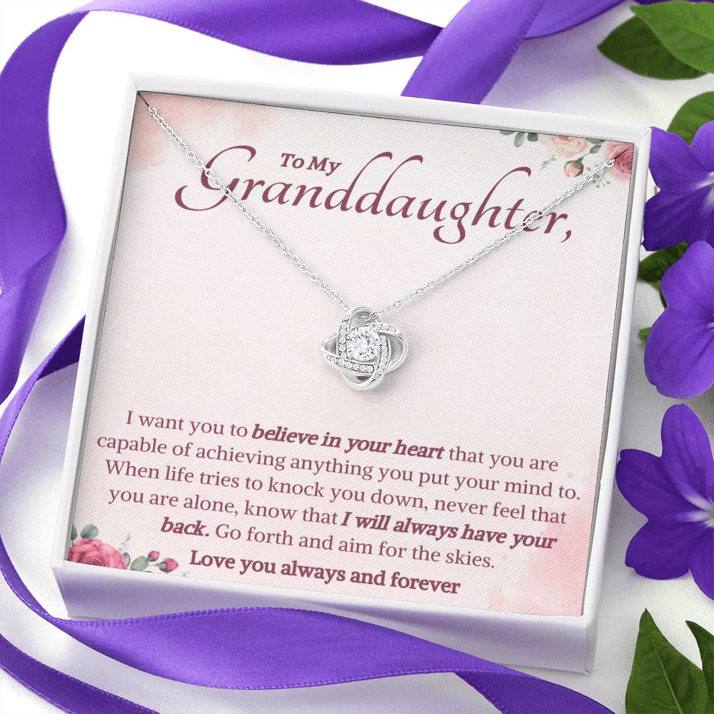 Granddaughter Necklace Gifts From Grandma Grandmother/Grandpa Grandfather To My Granddaughter Christmas Valentines Mothers Day Graduation Birthday Pendant Jewelry Gift Box, Simple Necklaces for Women