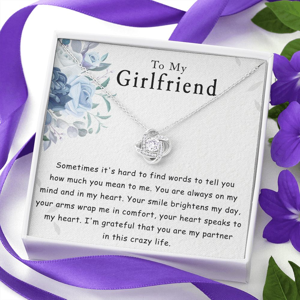 To My Girlfriend Grateful Love Knot Necklace