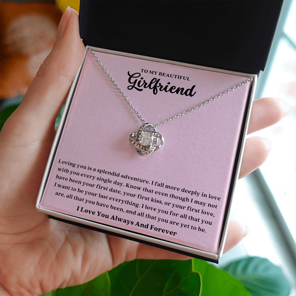 To My Girlfriend Special Adventure Love Knot Necklace