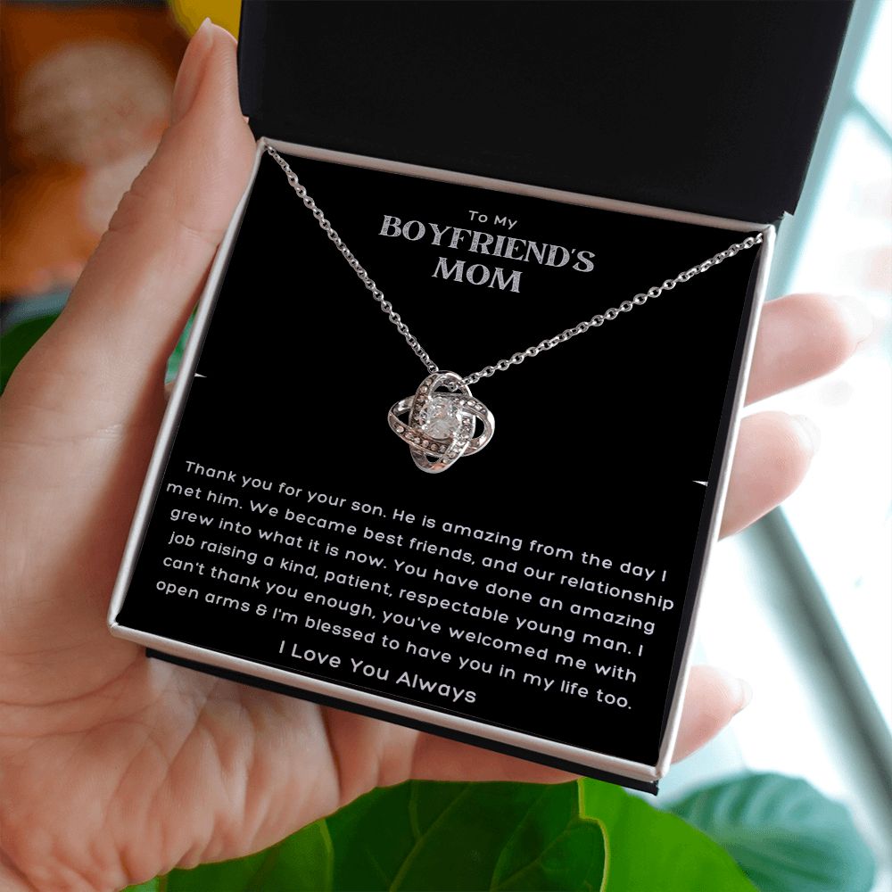 To My Boyfriends Mom, Best Friends Love Knot Necklace