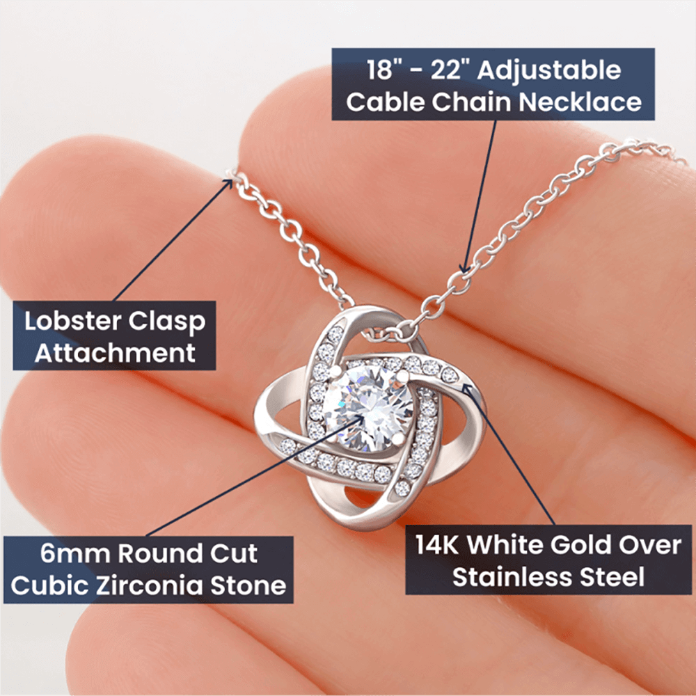 Simple Necklaces for Women, Love Knot Necklace Sterling Silver Gifts To My Granddaughter for Girls Teen Women, Christmas Birthday Mothers Valentines Day Graduation Anniversary Pendant Jewelry Gift Box