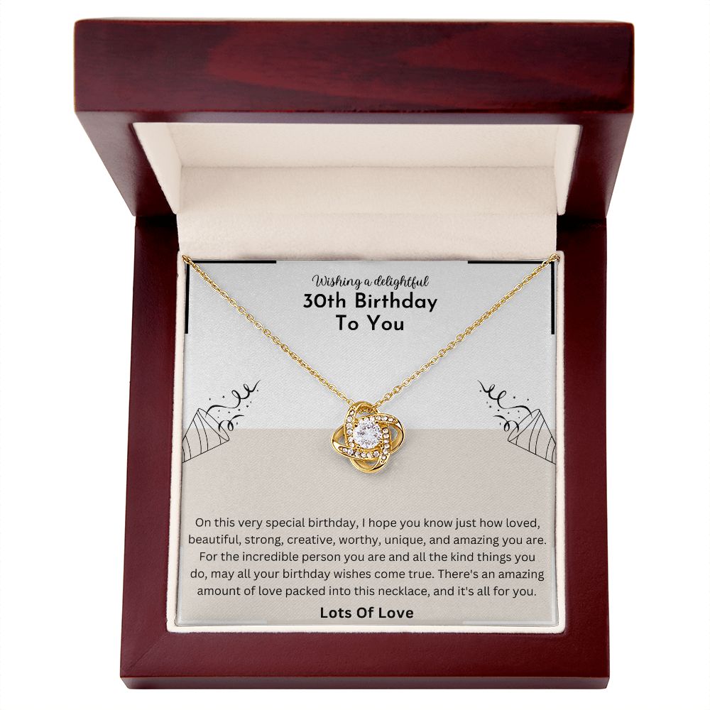 30th Birthday Delightful Love Knot Necklace