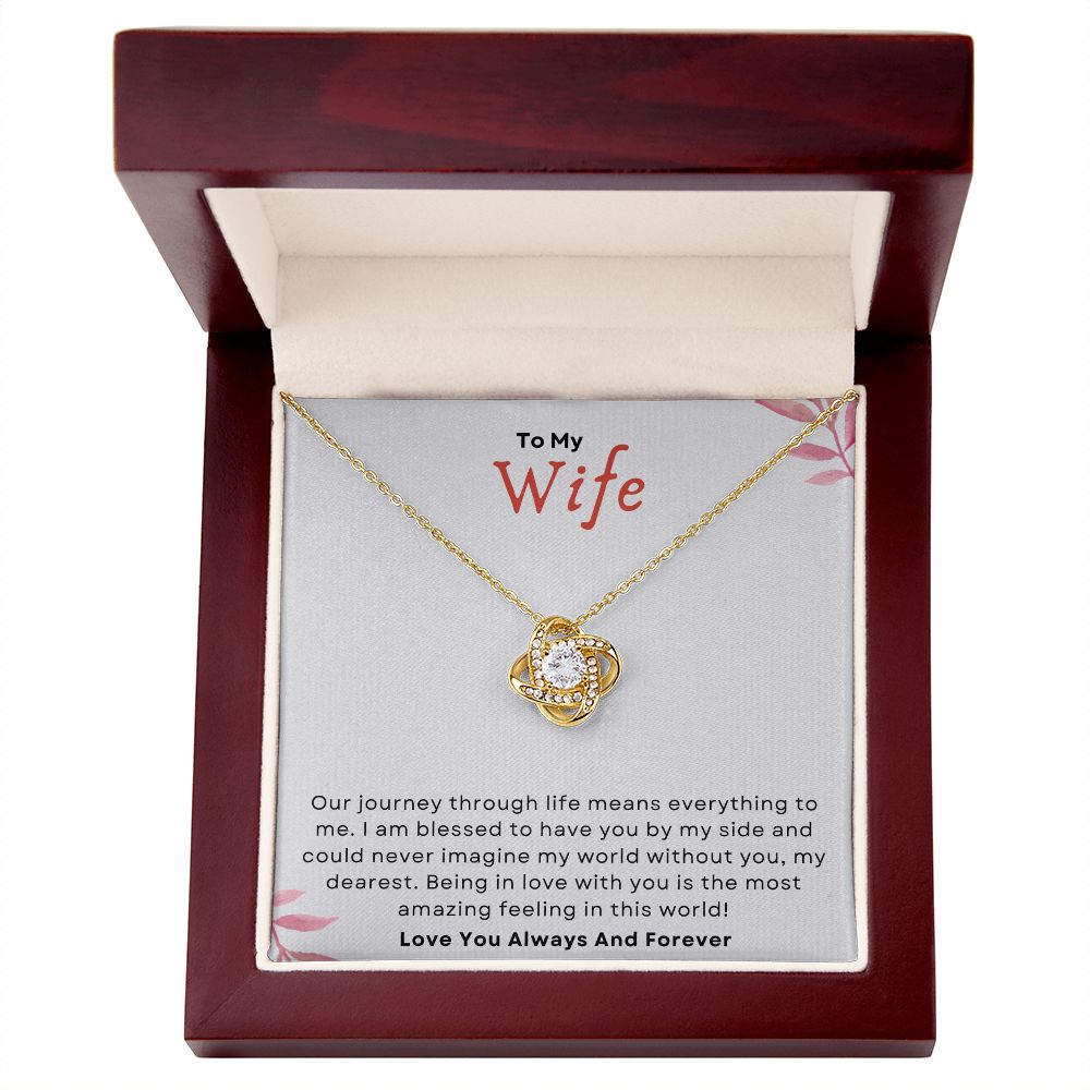 To MY Wife Dearest Love Knot Necklace