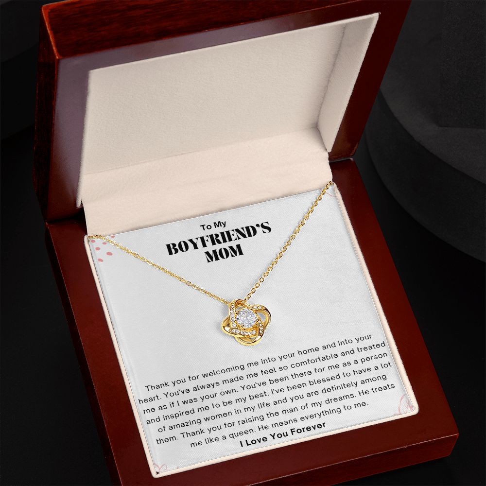 To My Boyfriends Mom, Amazing Woman Love Knot Necklace