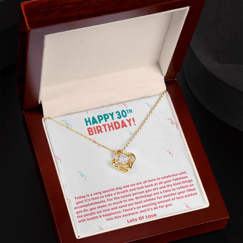 Happy 30th Birthday Special Love Knot Necklace