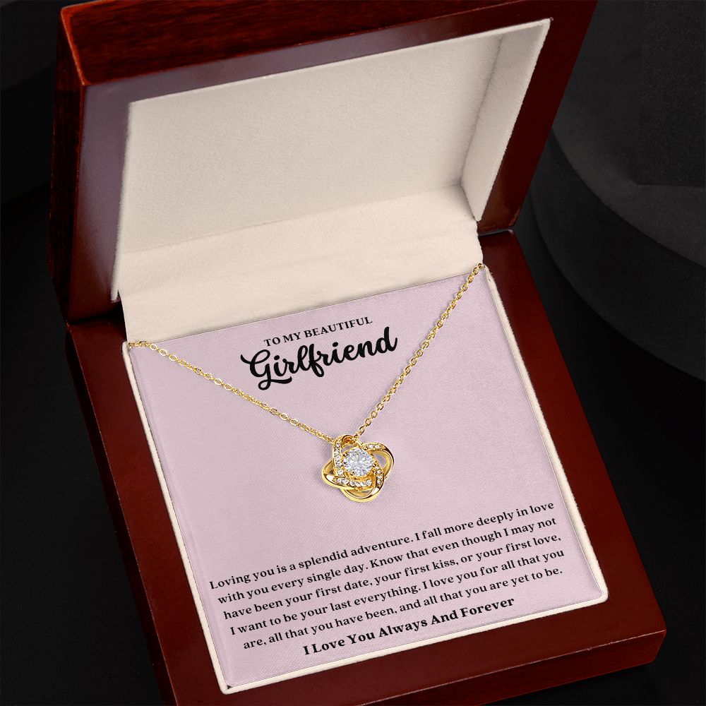 To My Girlfriend Special Adventure Love Knot Necklace