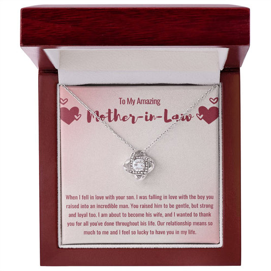 To My Future Mother In Law Necklace, To My Mother In Law On My Wedding Day Necklace, Love Knot Gift From Daughter-In-Law On Christmas Graduation Mothers Day Anniversary Birthday Gifts for Women