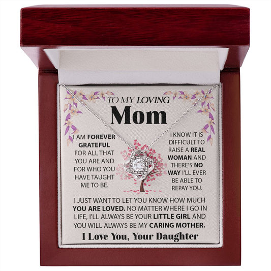 To My Loving Mom - Forever Grateful Love Knot Necklace