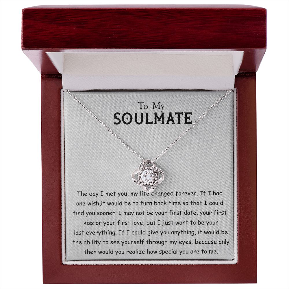 To My Soulmate Love Knot Necklace