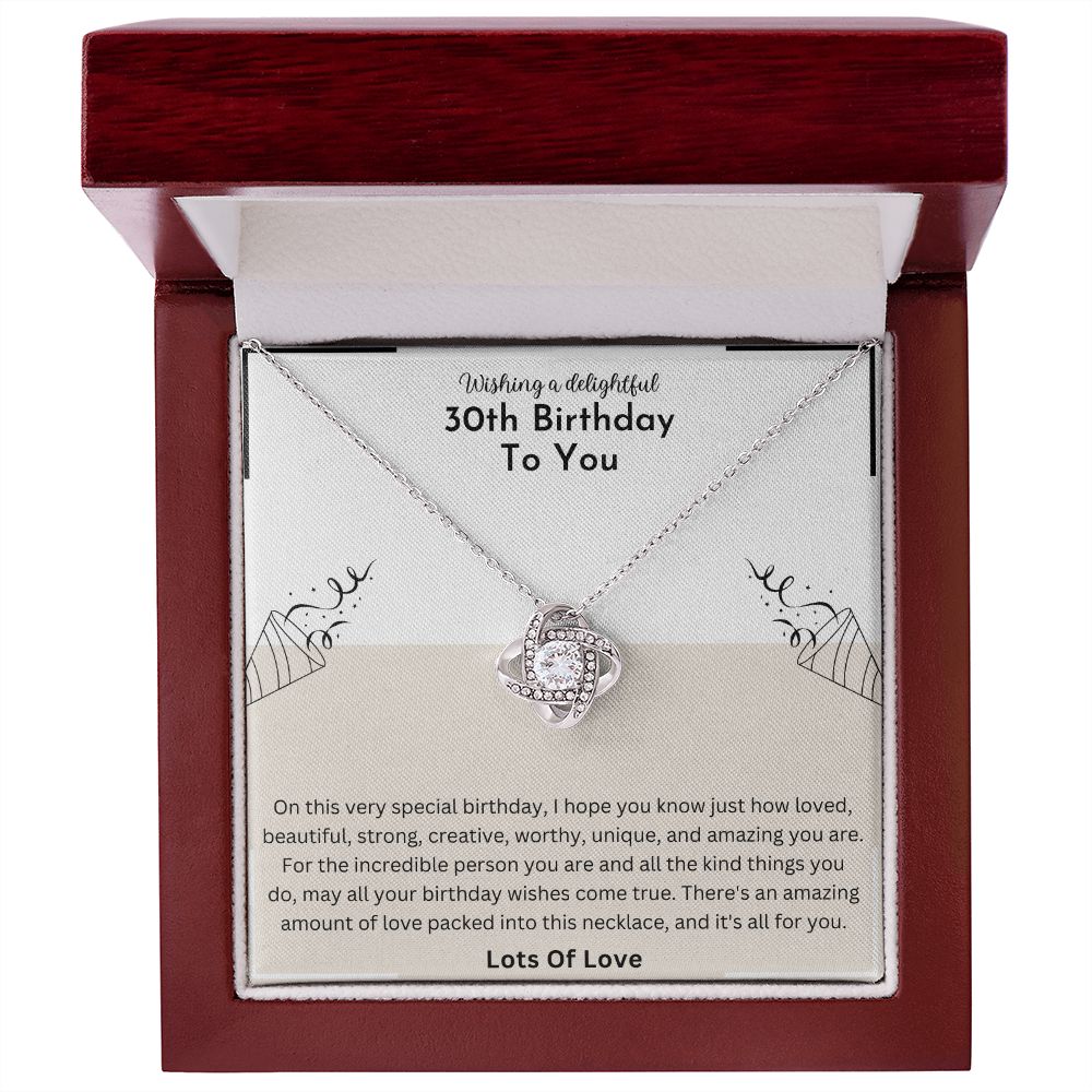 30th Birthday Delightful Love Knot Necklace