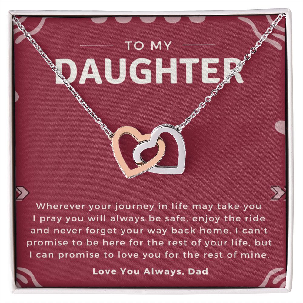 Daughter Gifts From Dad,Interlocking Hearts Sterling Silver Daughter Necklace Gifts Birthday Gifts For Teen Girls Daughter Christmas Graduation Valentine Idea Gifts For Daughter Dad And Daughter Gifts