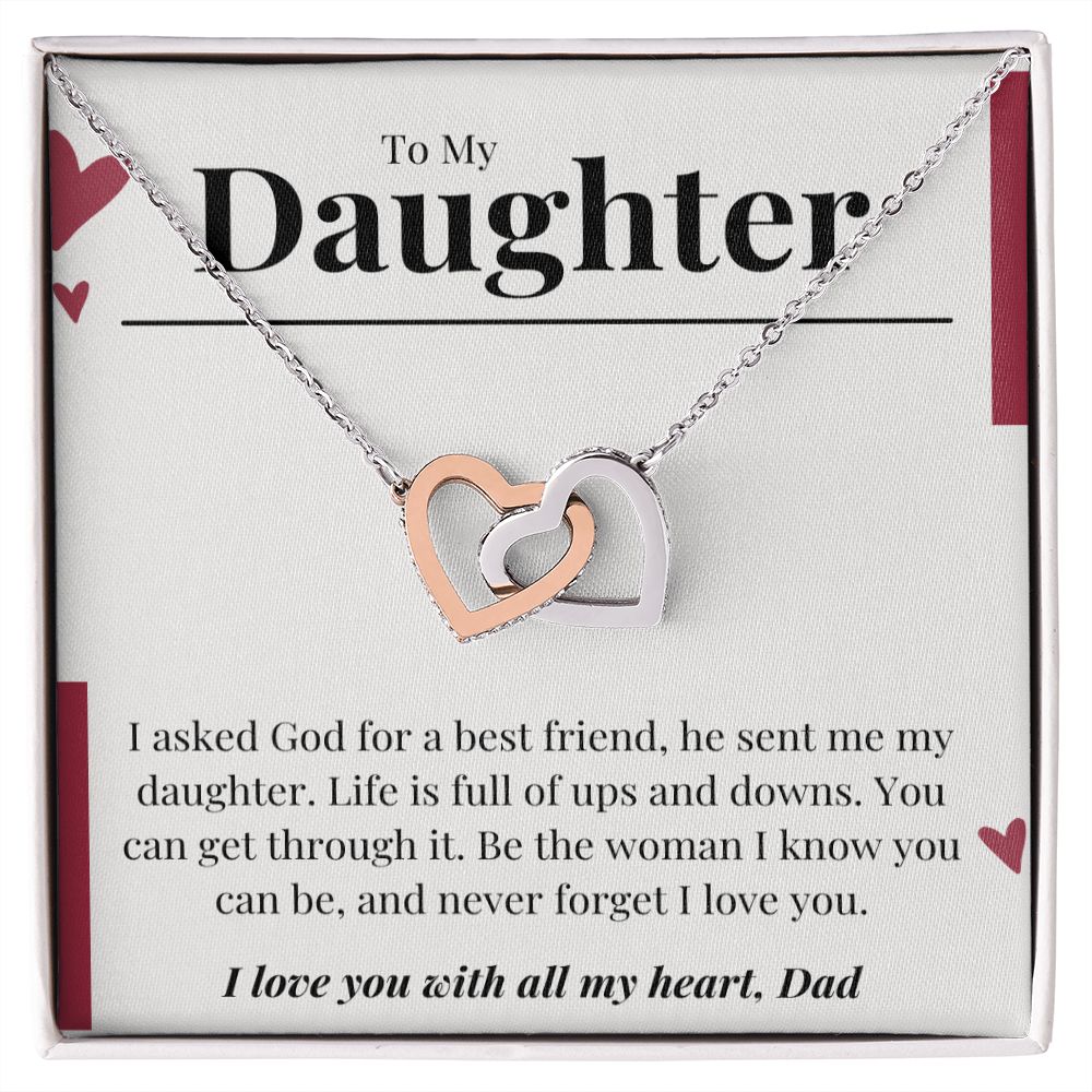 To My Daughter Necklace From Dad,Daughter Gifts From Dad,Father Daughter Necklace,To My Daughter Necklace From Daddy On Birthday Christmas Mothers Valentines Day Anniversary Graduation Jewelry Pendant