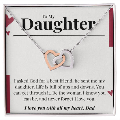 To My Daughter Necklace From Dad,Daughter Gifts From Dad,Father Daughter Necklace,To My Daughter Necklace From Daddy On Birthday Christmas Mothers Valentines Day Anniversary Graduation Jewelry Pendant