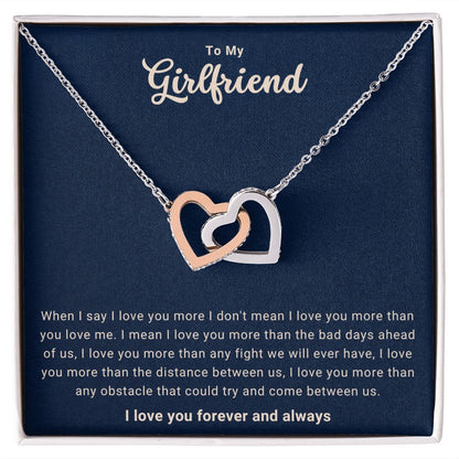 To My Girlfriend Love You More Interlocking Necklace