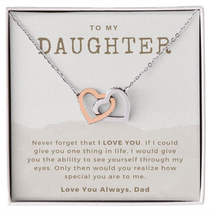 Daughter Gift From Dad Best Cute Loving Father Daughter Necklace Birthday Graduation Christmas Mothers Day Pendant Jewelry Gifts For My Daugther Adult Daughter With Message Card And Gift Box