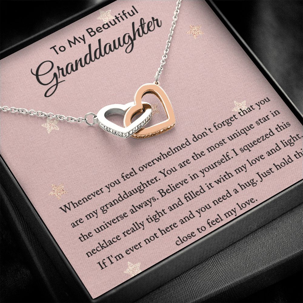 To My Granddaughter Gifts, Granddaughter Necklace From Grandma Grandmother Grandpa Grandfather, Birthday Christmas Mothers Valentines Day Graduation Pendant Jewelry Gifts For Girls Teens Women