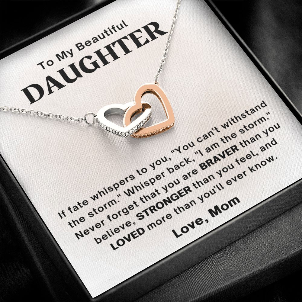 Daughter - Stronger Than You Feel - Interlocking Hearts Necklace