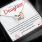 Daughter Gift From Mom Necklace Sterling Silver, To My Daughter Necklace From Mother, Daughter Gifts for Christmas Birthday Wedding Graduation Mothers Valentines Day Pendant Jewelry,Interlocking Hearts