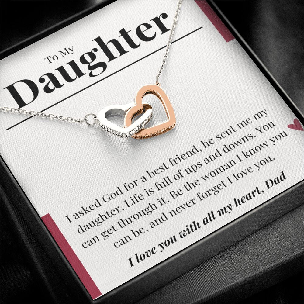 To My Daughter Necklace From Dad,Daughter Gifts From Dad,Father Daughter Necklace,To My Daughter Necklace From Daddy On Birthday Christmas Mothers Valentines Day Anniversary Graduation Jewelry Pendant