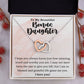 To My Bonus Daughter Necklace, Step Daughter Necklace, Gifts For Stepdaughter, Bonus Daughter Necklace from Mom Dad,Motivational Message Jewelry For Birthday Christmas Graduation for Teens Girls Women