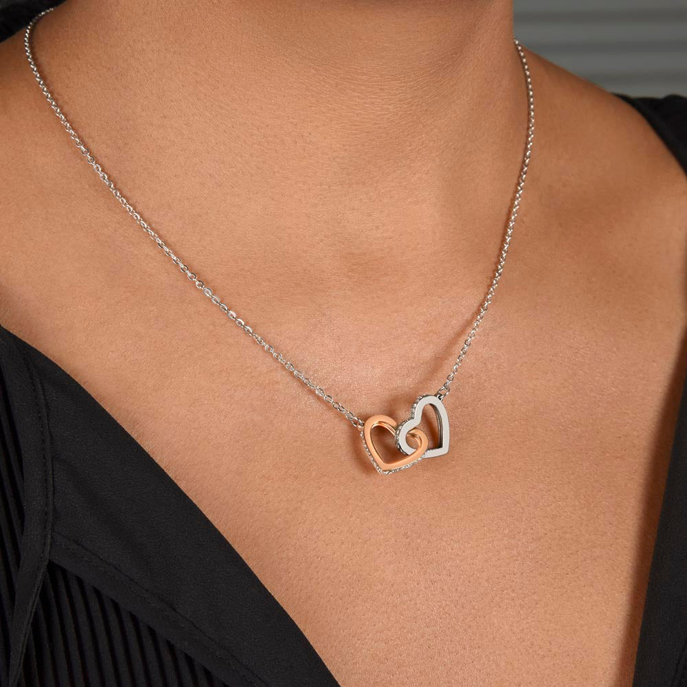 Daughter Gift from Mom Necklace, To My Daughter Necklace, Best Loving Cute Gift For Daughter, Birthday Christmas Graduation Mothers Valentines Day Anniversary Gift From Mom Parents,Interlocking Hearts