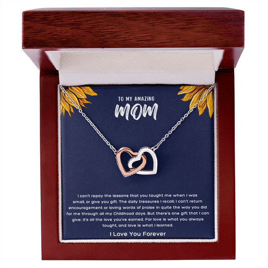 To My Mom Love Interlocking Necklace