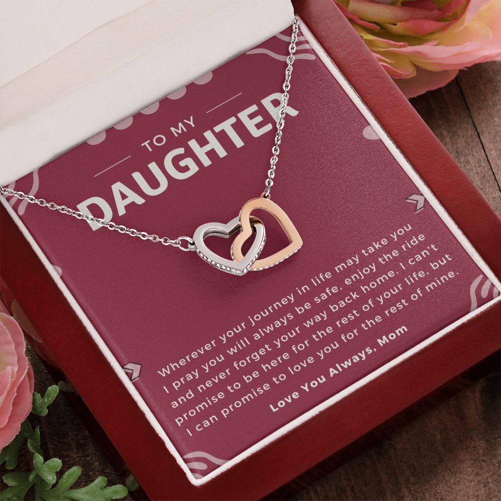 Daughter Gifts From Mom, Interlocking Hearts Necklace Birthday Gift for Daughter From Mom,To My Daughter Mom And Daughter Necklace,Mother Daughter Necklace,Christmas Gift For Daughter Necklace,Mothers