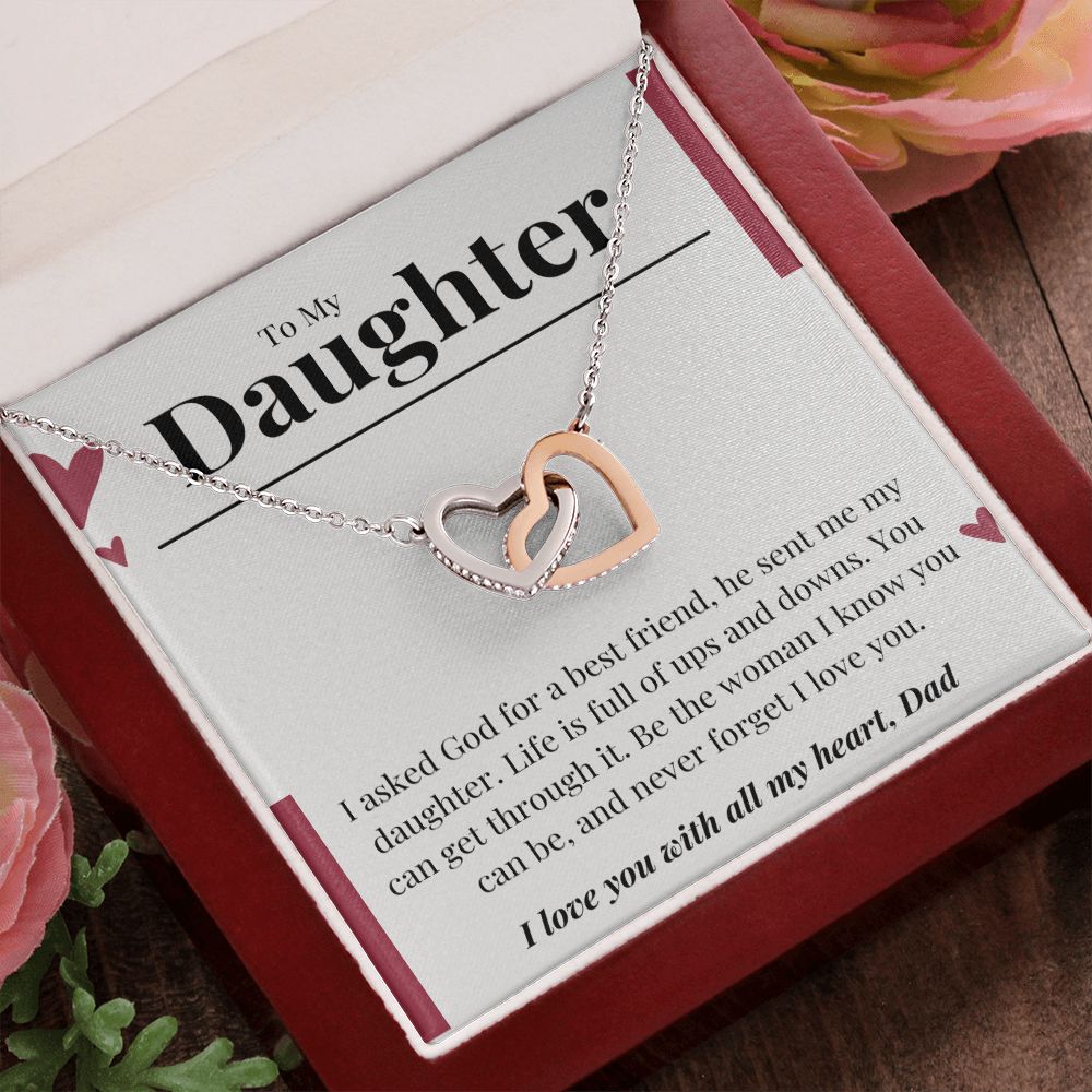 To My Daughter Necklace From Dad,Daughter Gifts From Dad,Father Daughter Necklace,To My Daughter Necklace From Daddy On Birthday Christmas Mothers Valentines Day Anniversary Graduation Jewelry Pendant