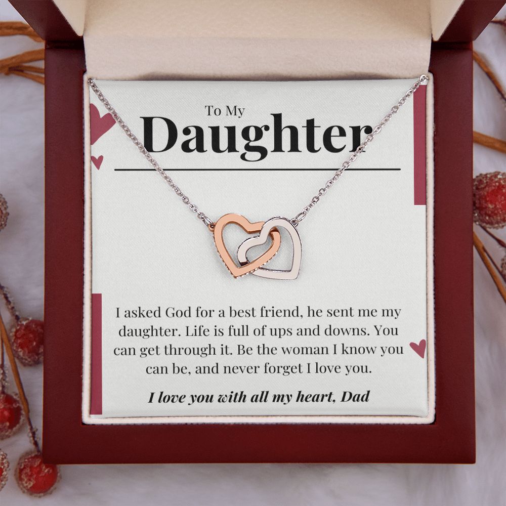 To My Daughter Necklace From Dad,Daughter Gifts From Dad,Father Daughter Necklace,To My Daughter Necklace From Daddy On Birthday Christmas Mothers Valentines Day Anniversary Graduation Jewelry Pendant