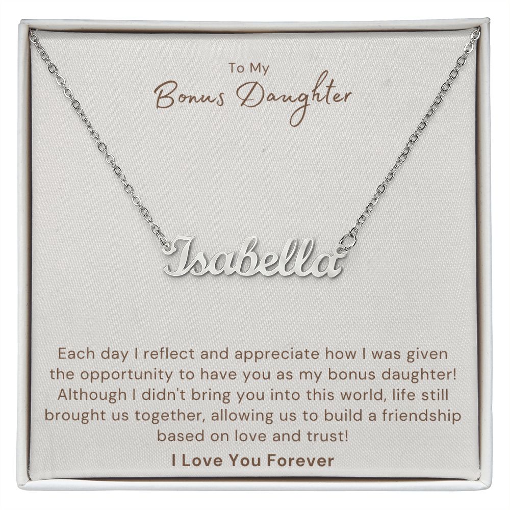 To My Bonus Daughter Love & Trust Custom Name Necklace