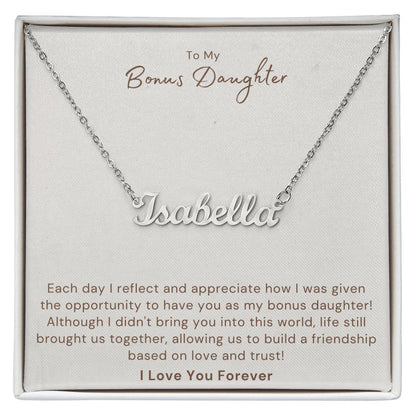 To My Bonus Daughter Love & Trust Custom Name Necklace