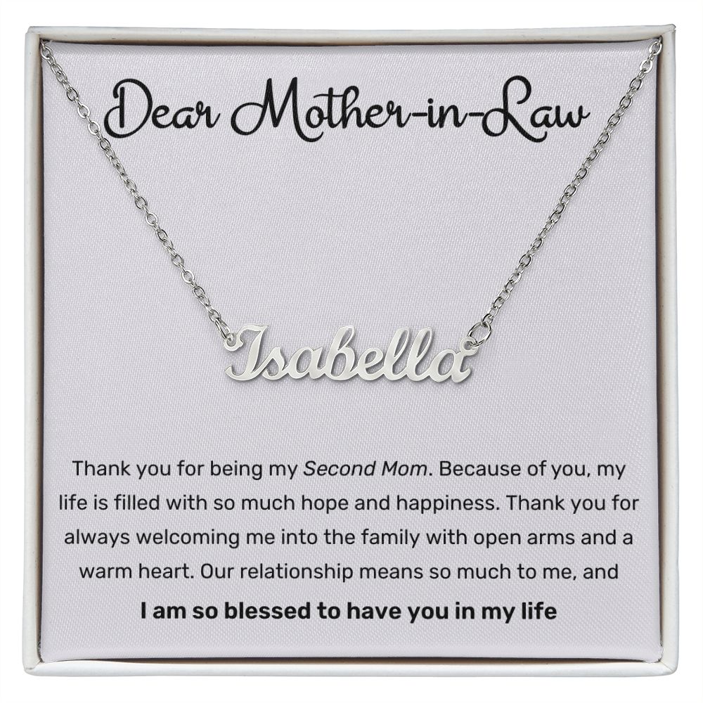 Dear Mother In Law Second Mom Custom Name Necklace