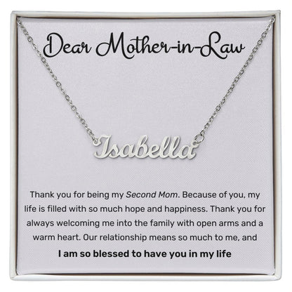 Dear Mother In Law Second Mom Custom Name Necklace