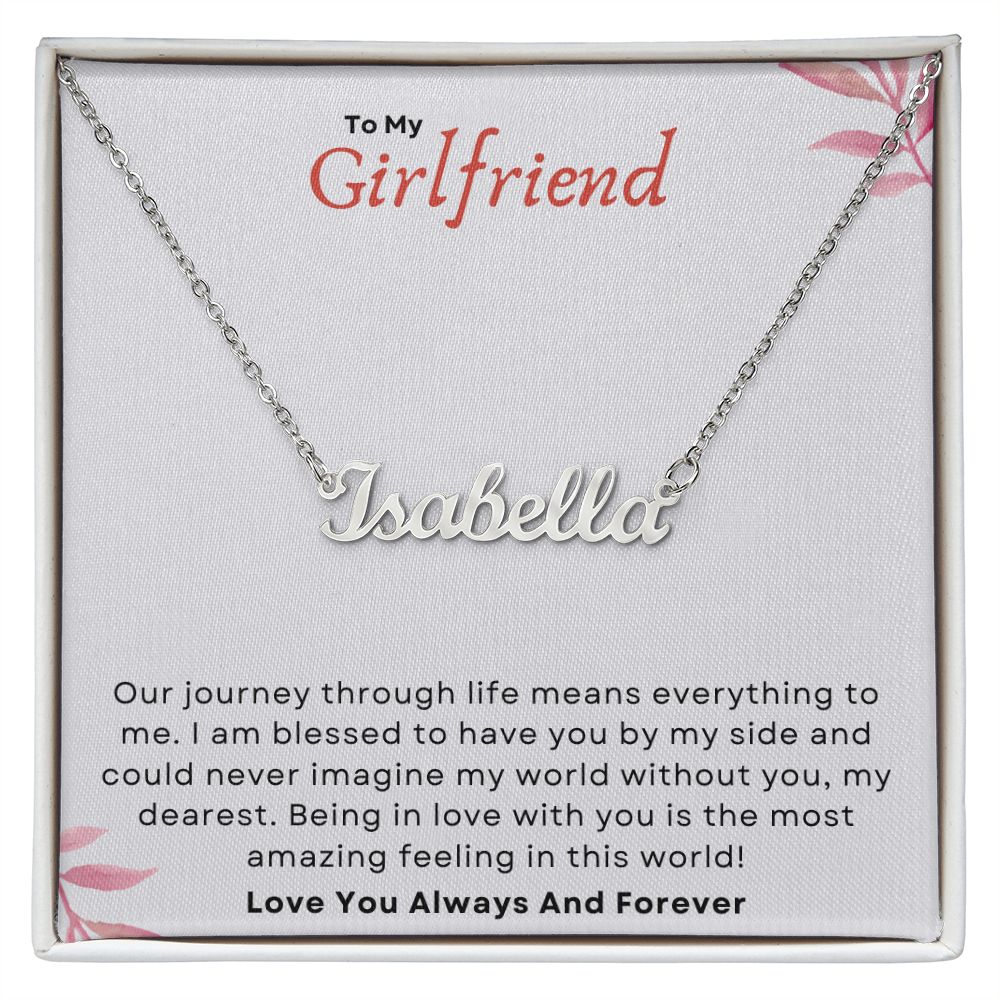 To My Girlfriend My Dearest Custom Name Necklace