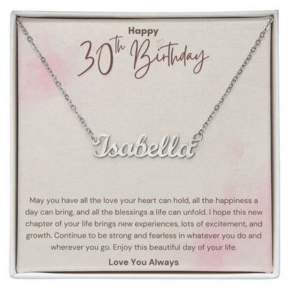 Happy 30th Birthday Blessings Custom Name Necklace