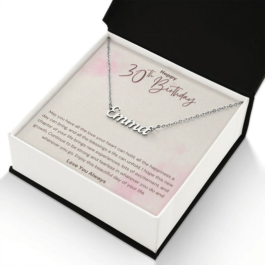 Happy 30th Birthday Blessings Custom Name Necklace