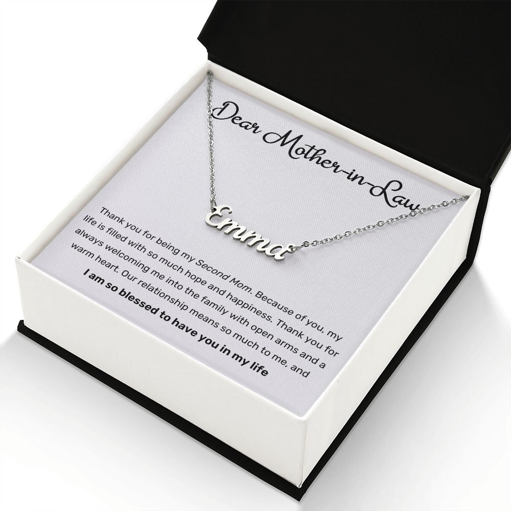 Dear Mother In Law Second Mom Custom Name Necklace