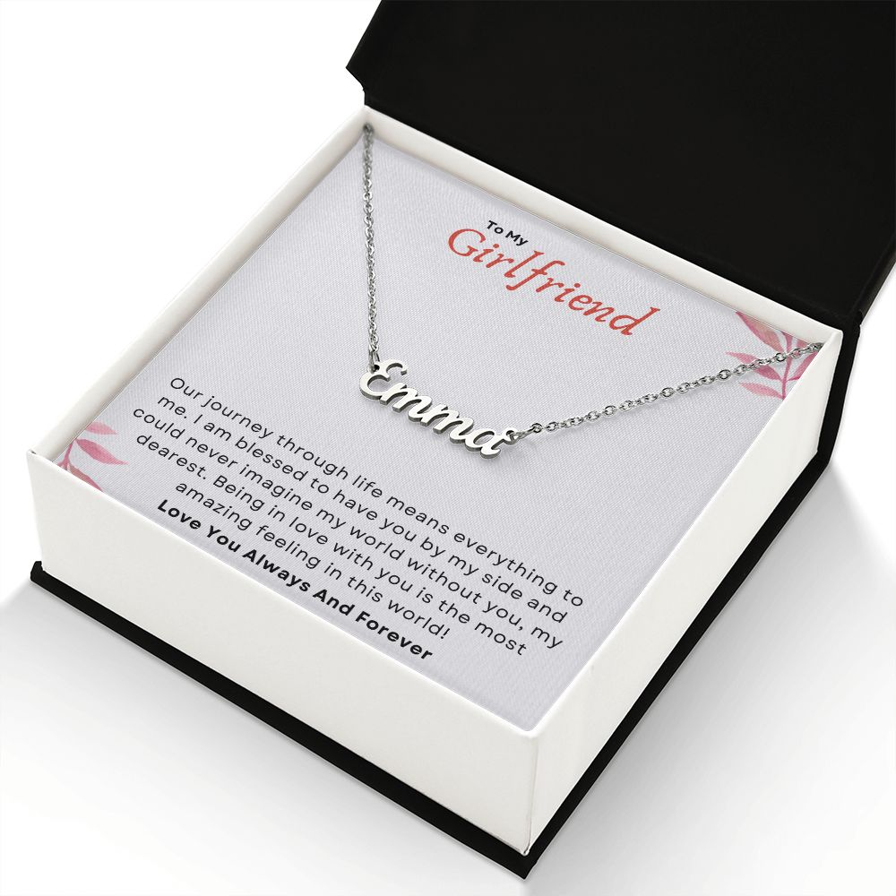 To My Girlfriend My Dearest Custom Name Necklace