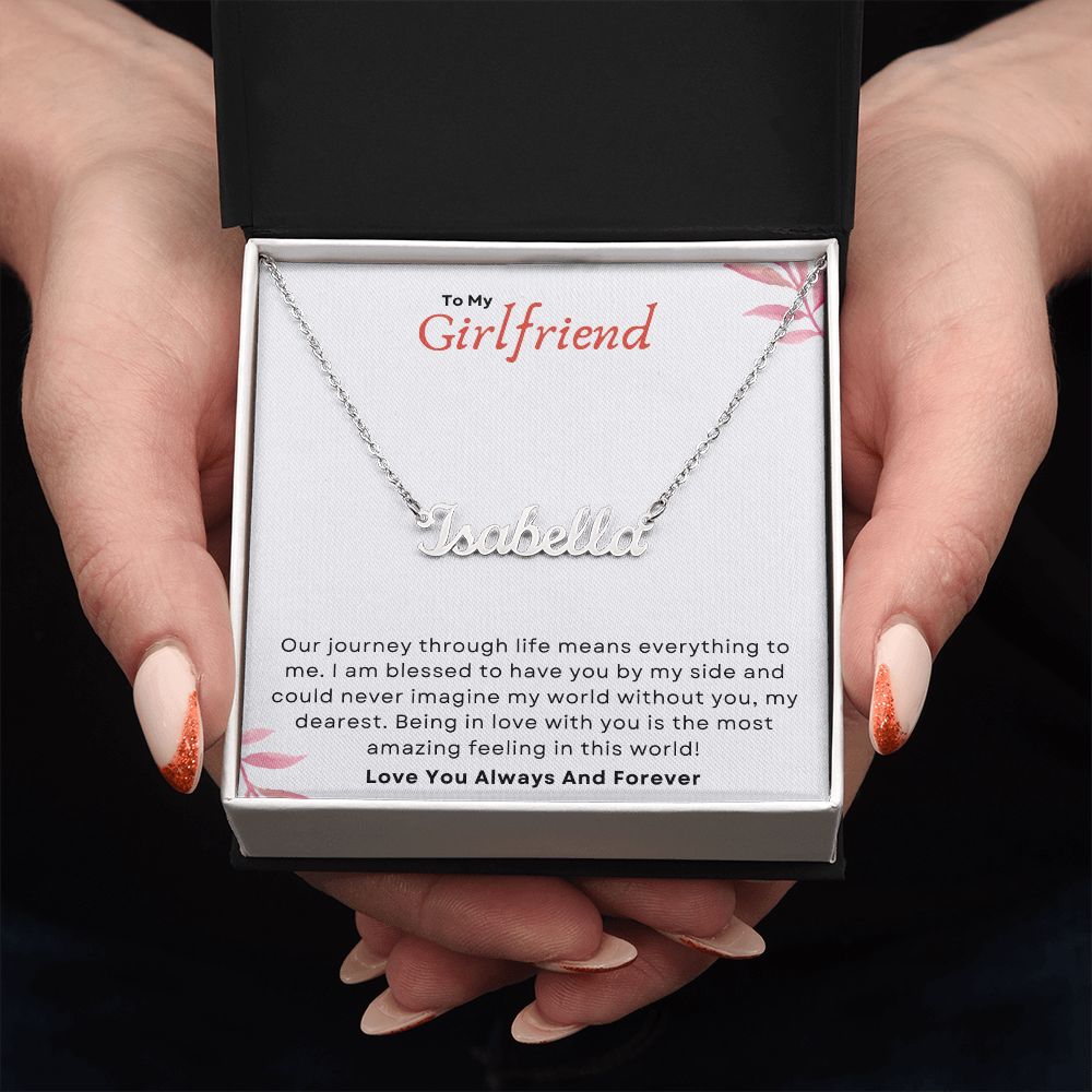 To My Girlfriend My Dearest Custom Name Necklace