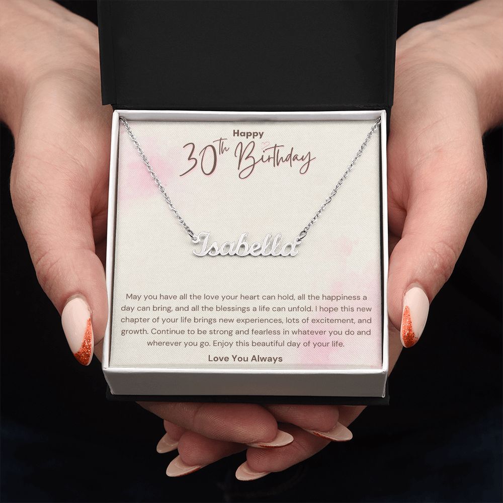 Happy 30th Birthday Blessings Custom Name Necklace